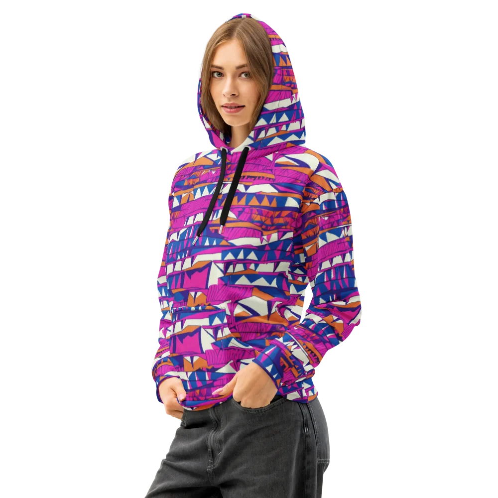 Neon Canyon on Cotton Hoodie — Left Front
