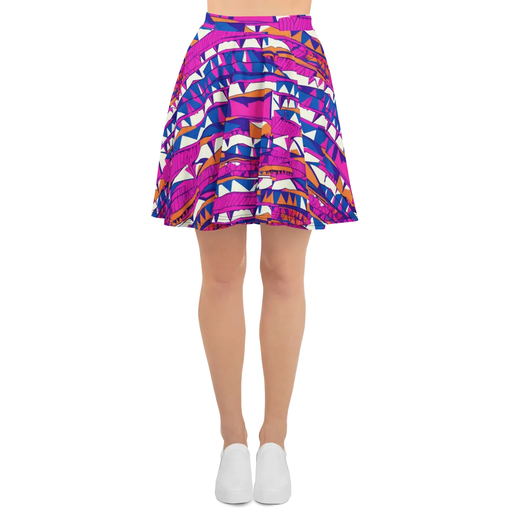 Neon Canyon on Skater Skirt — Front