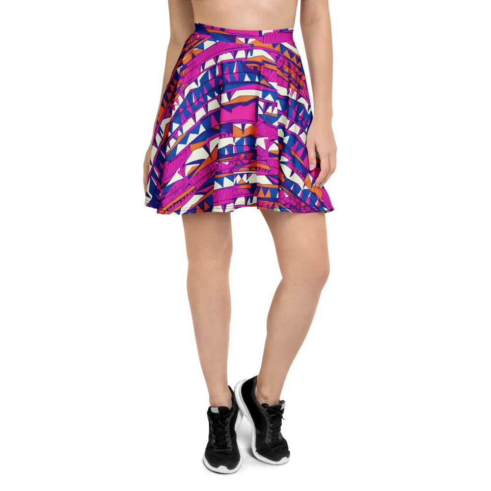 Neon Canyon on Skater Skirt — Front