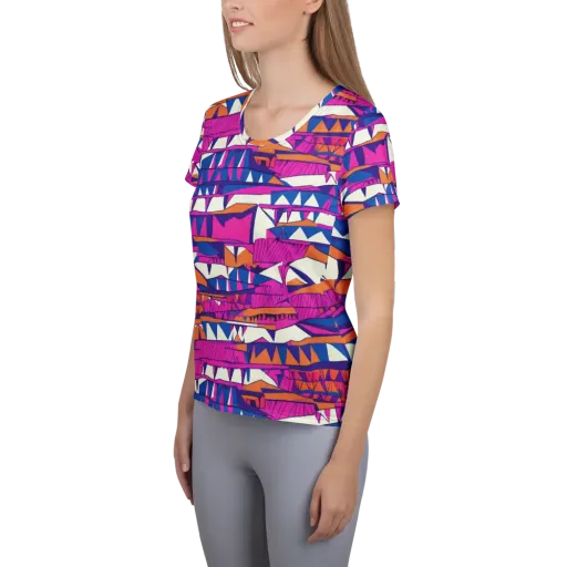 Neon Canyon on a Women's Athletic T-Shirt