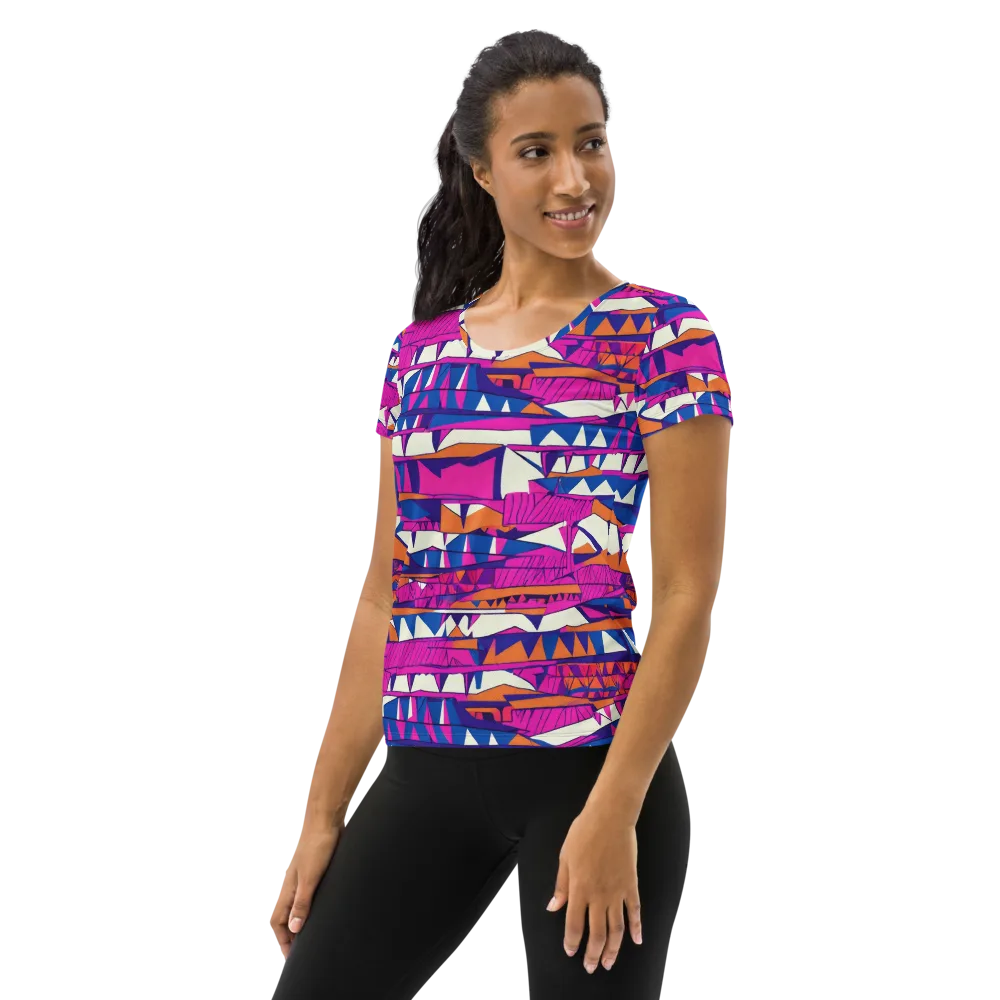 Neon Canyon on Women's Athletic T-Shirt — Left