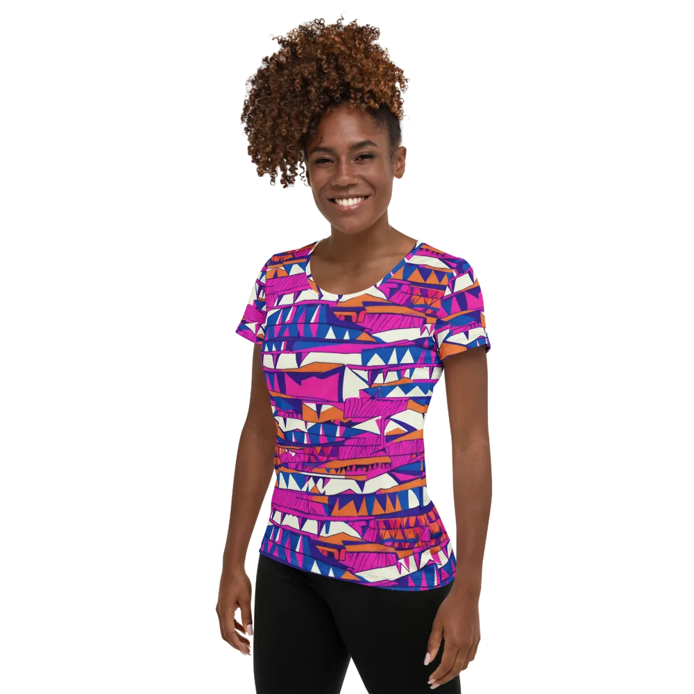 Neon Canyon on Women's Athletic T-Shirt — Left