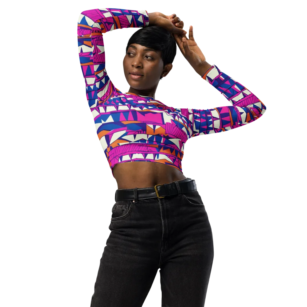Neon Canyon on Long Sleeve Crop Top — Front