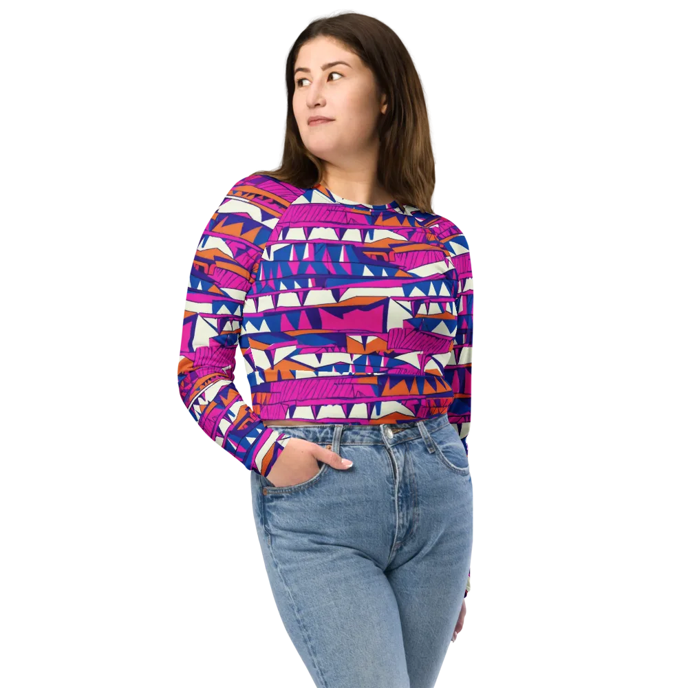 Neon Canyon on Long Sleeve Crop Top — Front
