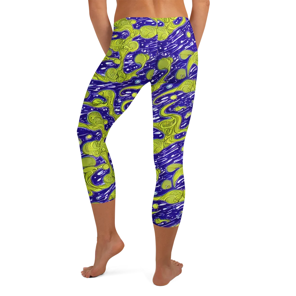 Lime Current on Capri Leggings — Back