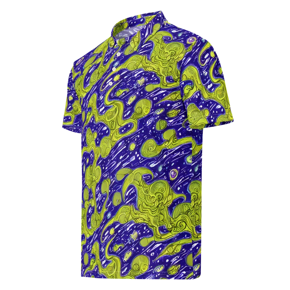 Lime Current on Men's Slim Fit Polo Shirt — Left Front