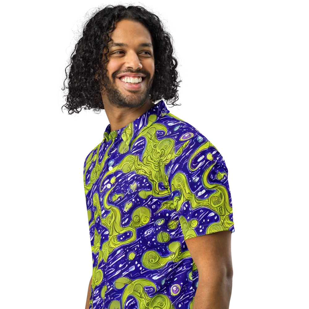 Lime Current on Men's Slim Fit Polo Shirt — Left Front