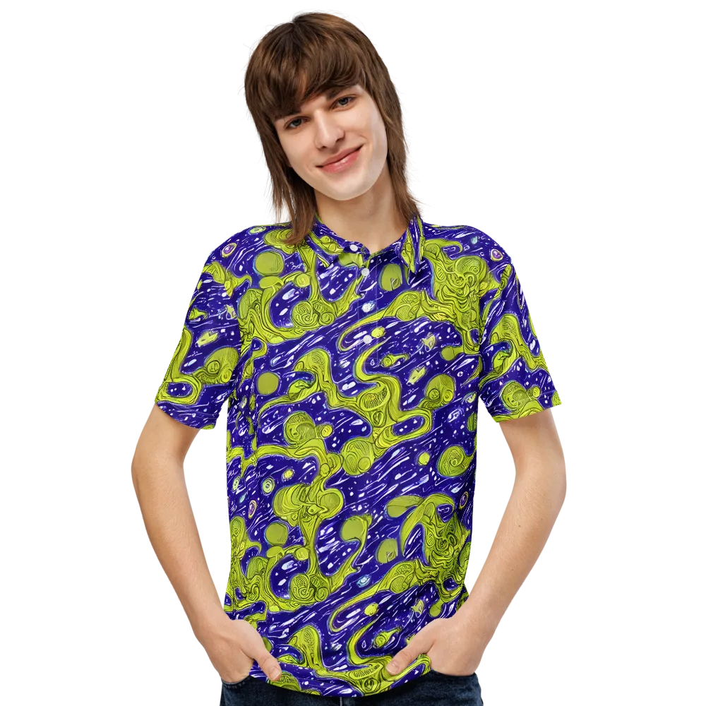 Lime Current on Men's Slim Fit Polo Shirt — Front