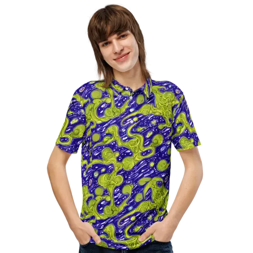 Lime Current on a Men's Slim Fit Polo Shirt