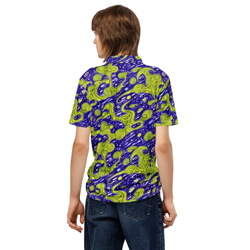Lime Current on Men's Slim Fit Polo Shirt — Back
