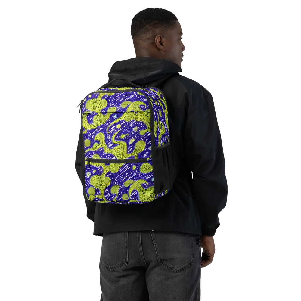 Lime Current on Utility Backpack — Back