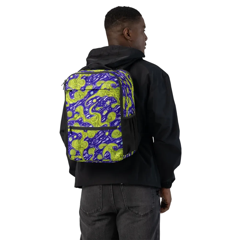 Lime Current on Utility Backpack — Back
