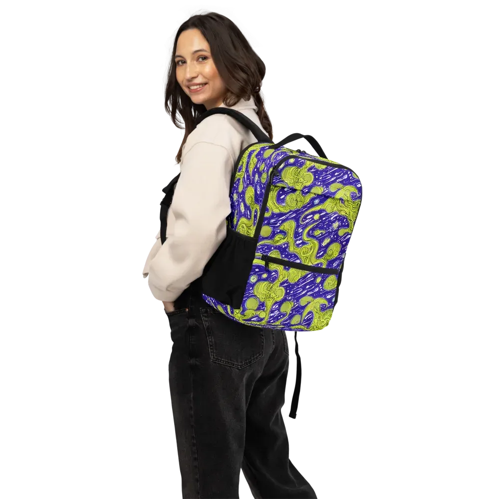 Lime Current on Utility Backpack — Back