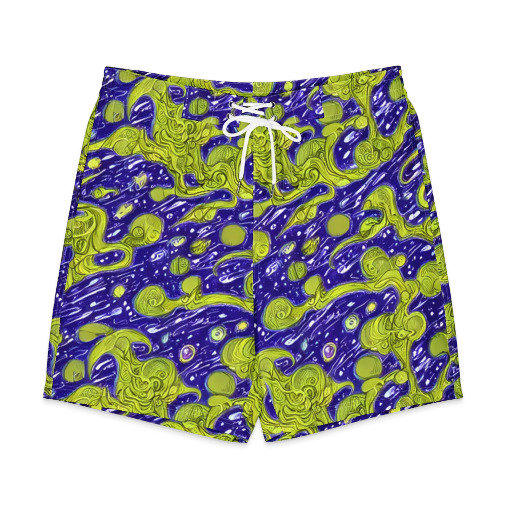 Lime Current on Men's Board Shorts — Front