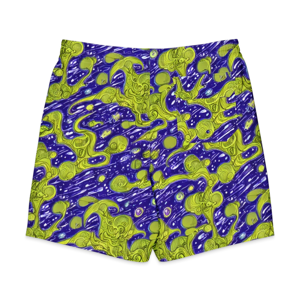 Lime Current on Men's Board Shorts — Back