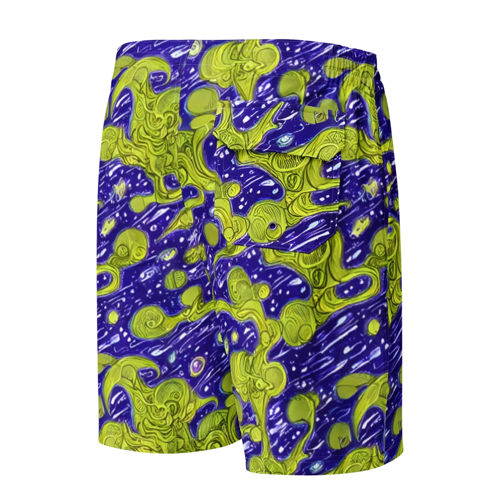 Lime Current on Men's Board Shorts — Back