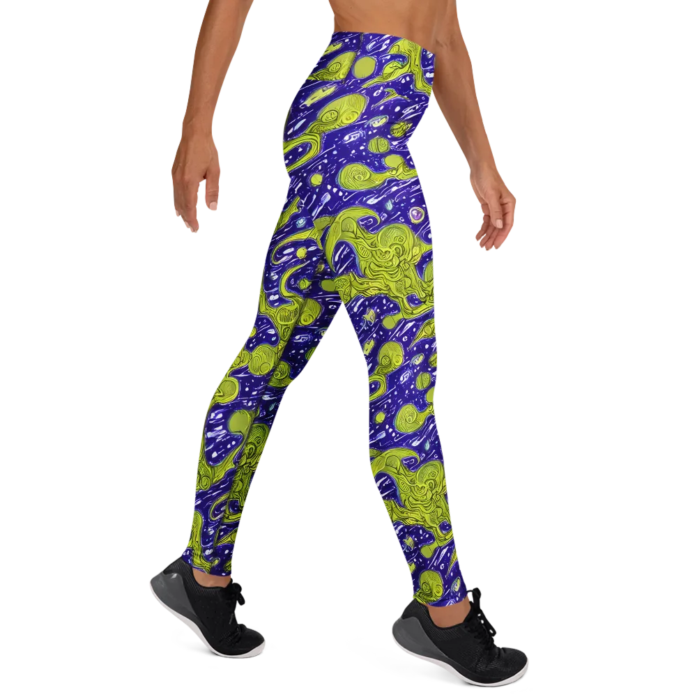 Lime Current on Yoga Leggings — Right