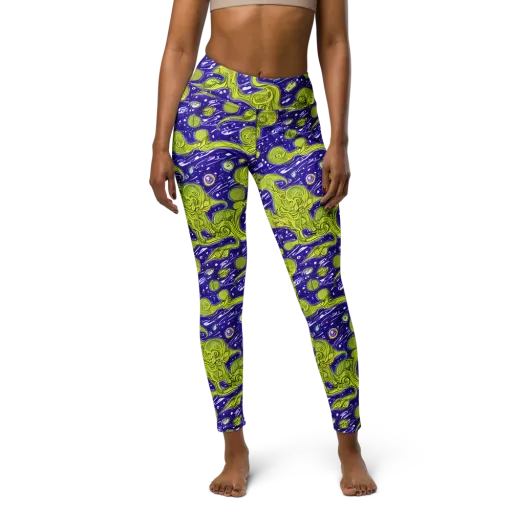 Lime Current on a Yoga Leggings