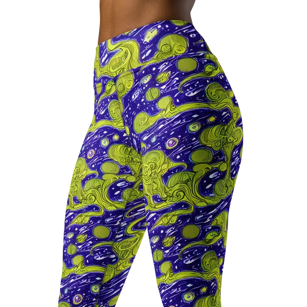 Lime Current on Yoga Leggings — Left Front