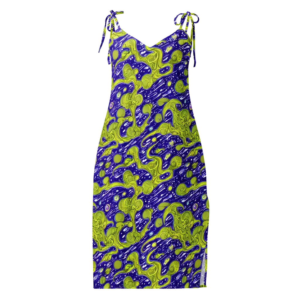 Lime Current on Slip Dress — Front