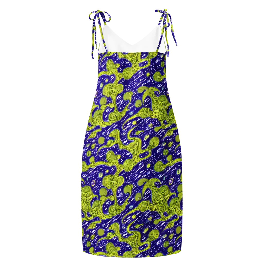 Lime Current on Slip Dress — Back