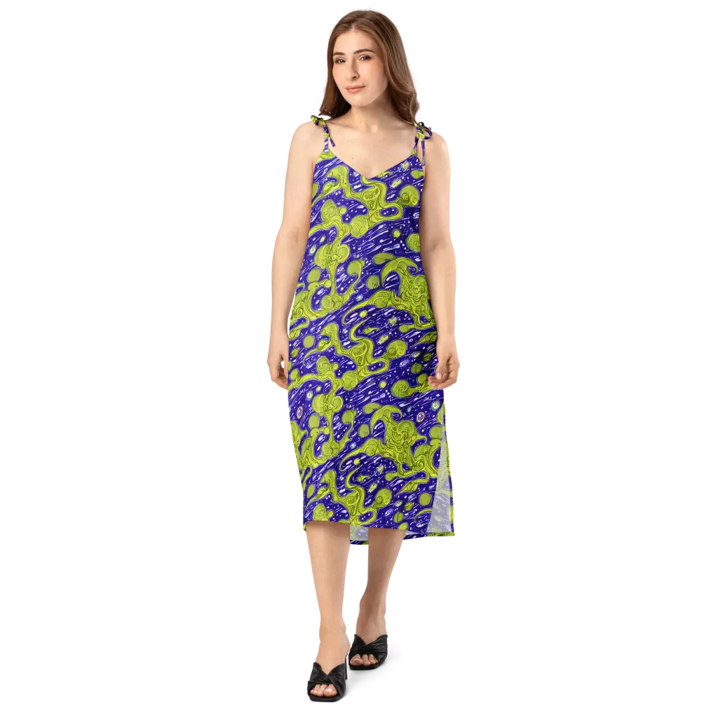 Lime Current on Slip Dress — Front