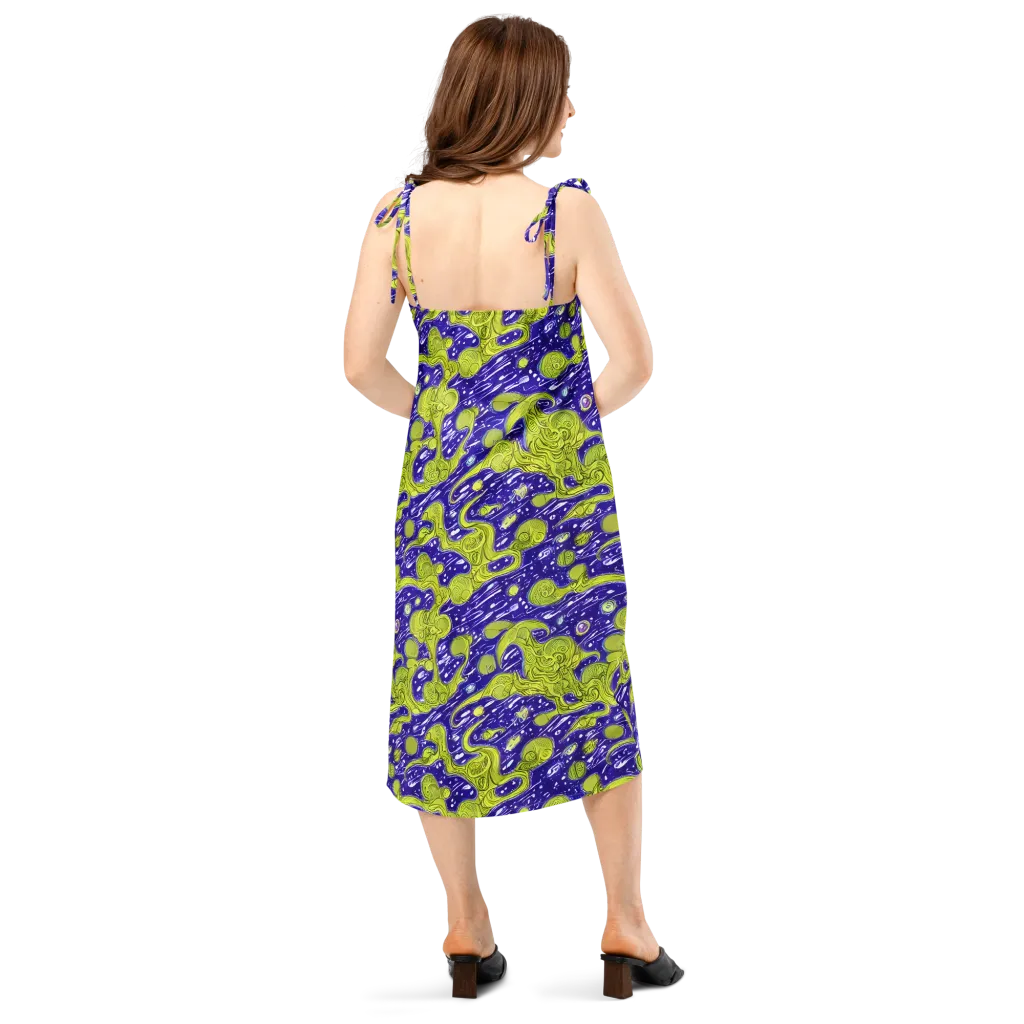 Lime Current on Slip Dress — Back
