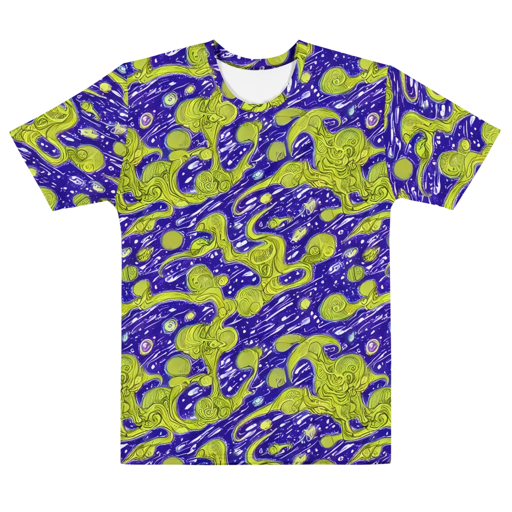 Lime Current on Men's Cotton Crew Neck T-Shirt — Front