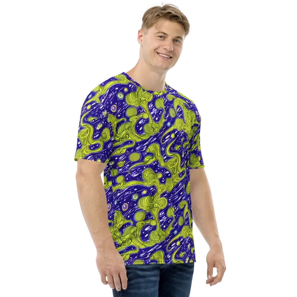 Lime Current on Men's Crew Neck T-Shirt — Right
