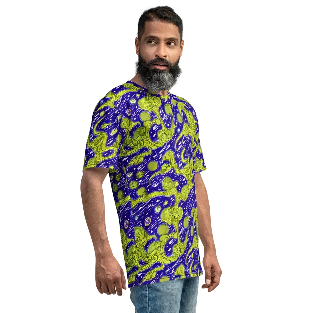 Lime Current on Men's Crew Neck T-Shirt — Right