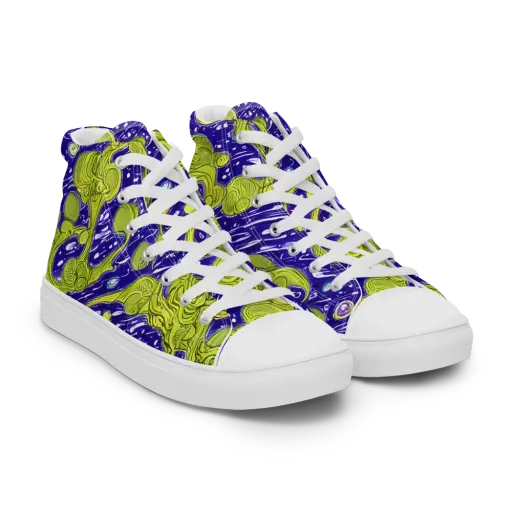 Lime Current on a Men's High Top Canvas Shoes