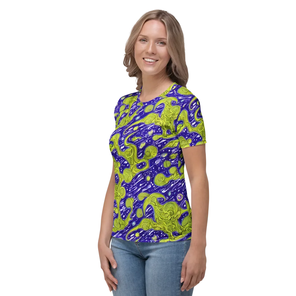 Lime Current on Women's Crew Neck T-Shirt — Left
