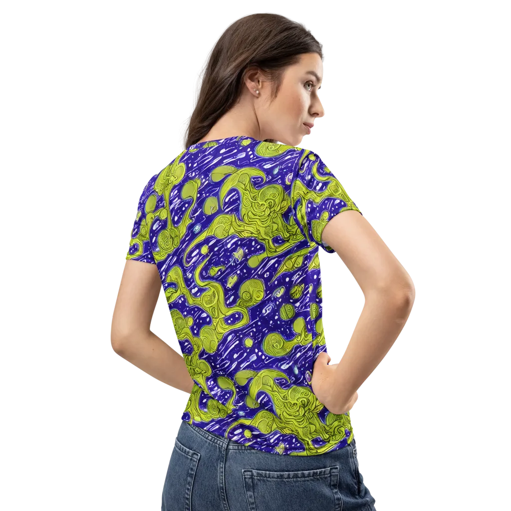 Lime Current on Women's Crew Neck T-Shirt — Back