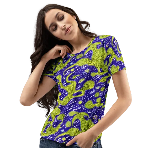 Lime Current on a Women's Crew Neck T-Shirt