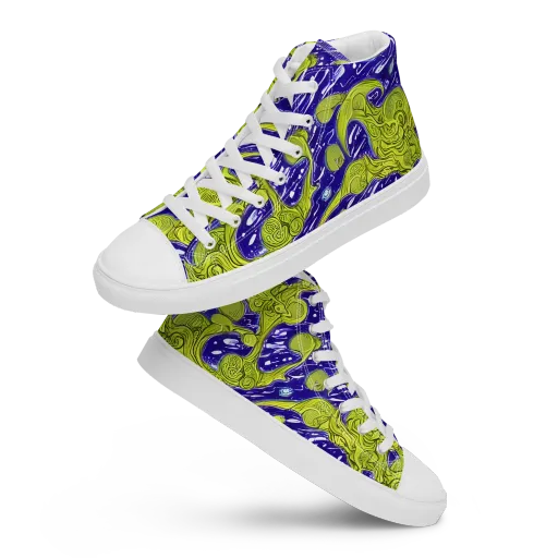 Lime Current on a Women's High Top Canvas Shoes