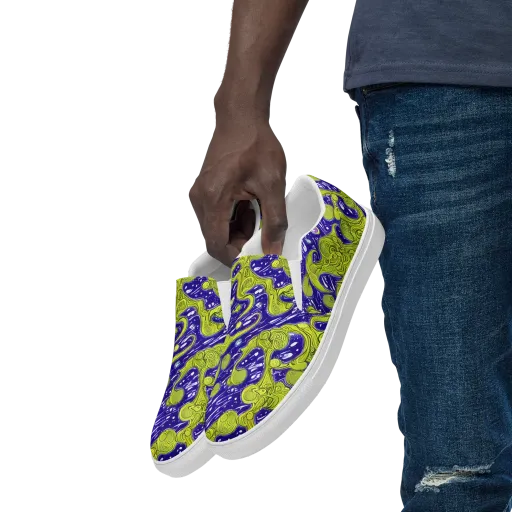 Lime Current on a Men's Slip-On Canvas Shoes