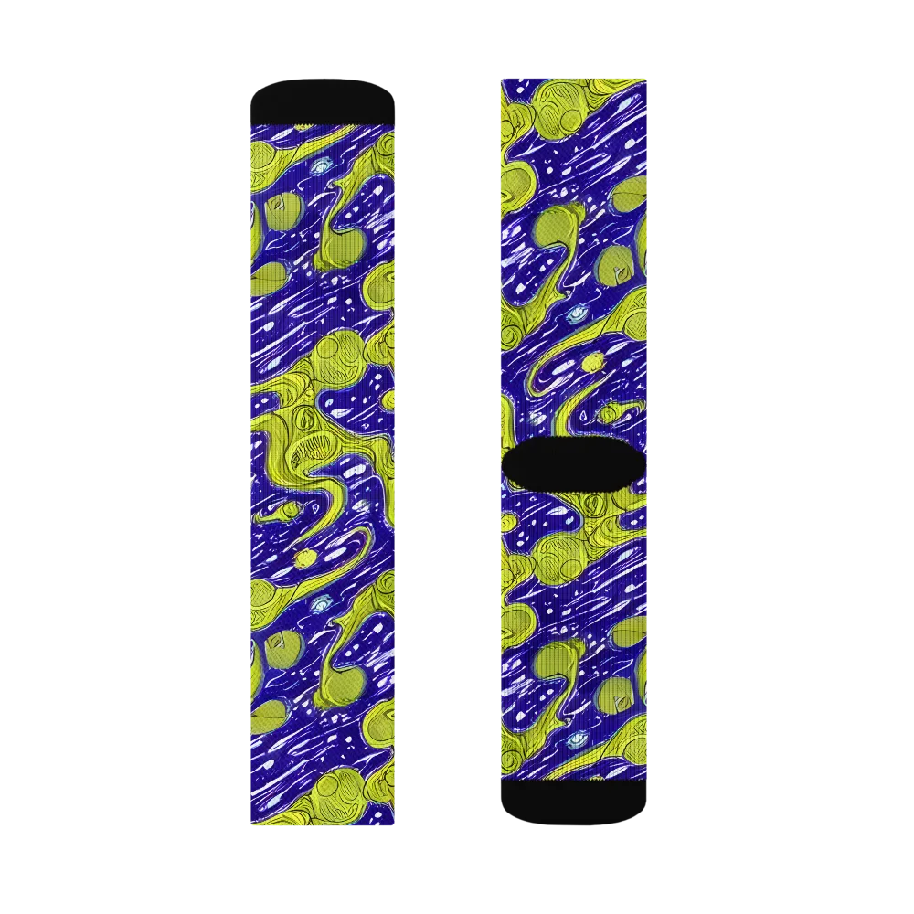 Lime Current on Socks — Right Sock