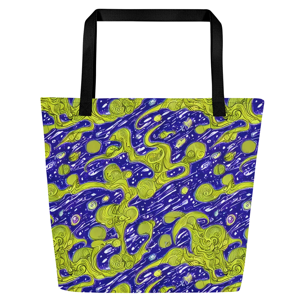 Lime Current on Large Tote Bag W/ Pocket — Front