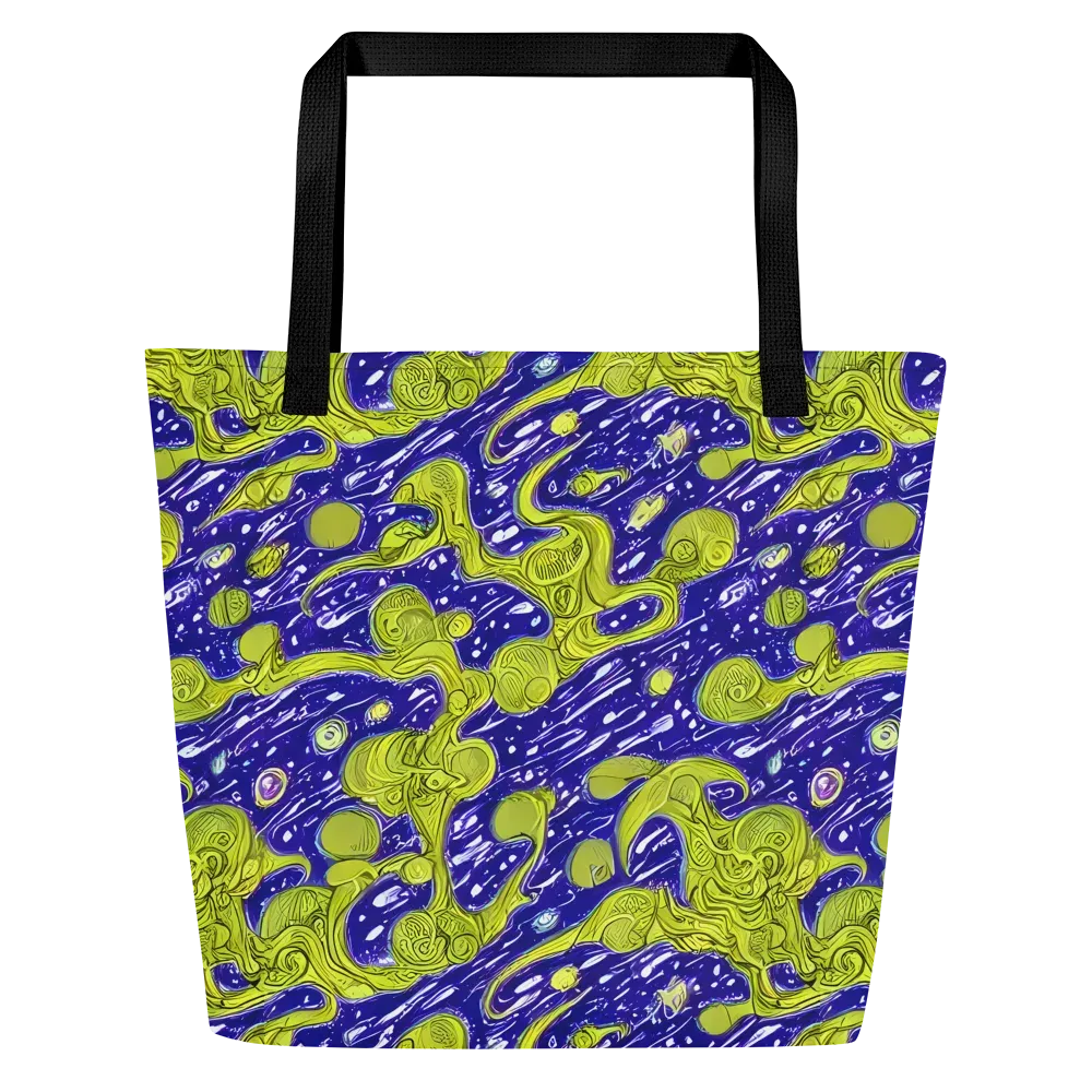 Lime Current on Large Tote Bag W/ Pocket — Front