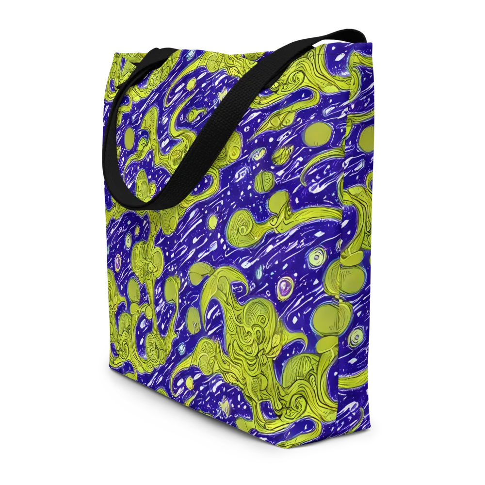 Lime Current on Large Tote Bag W/ Pocket — Front