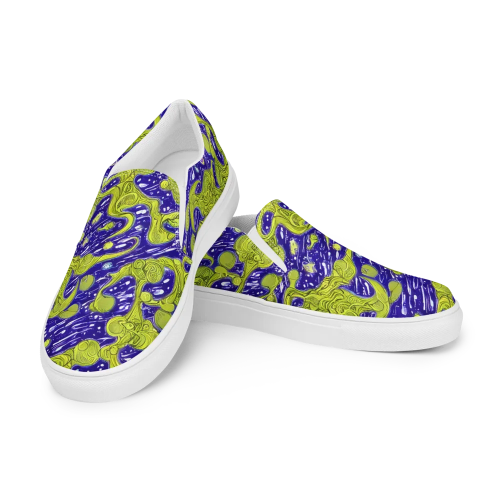 Lime Current on Women's Slip-On Canvas Shoes — Left Front