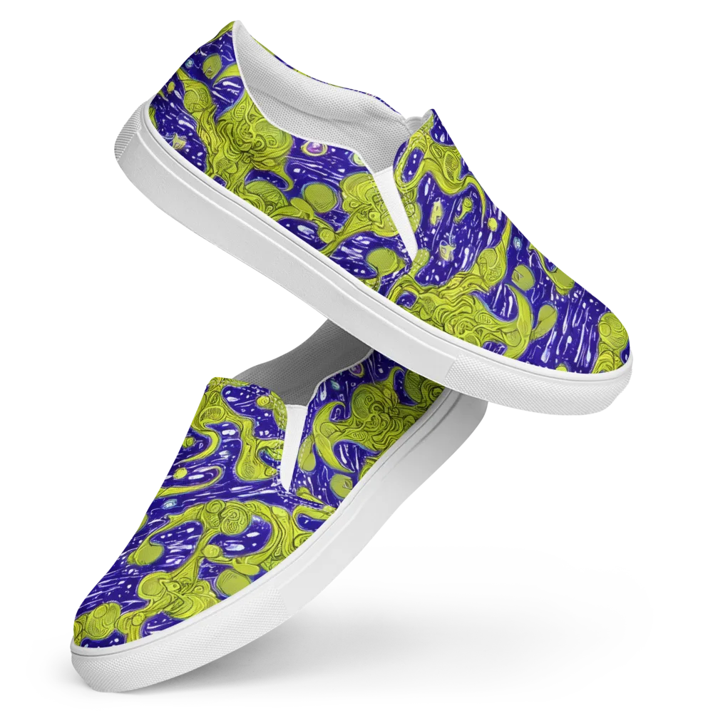 Lime Current on Women's Slip-On Canvas Shoes — Front