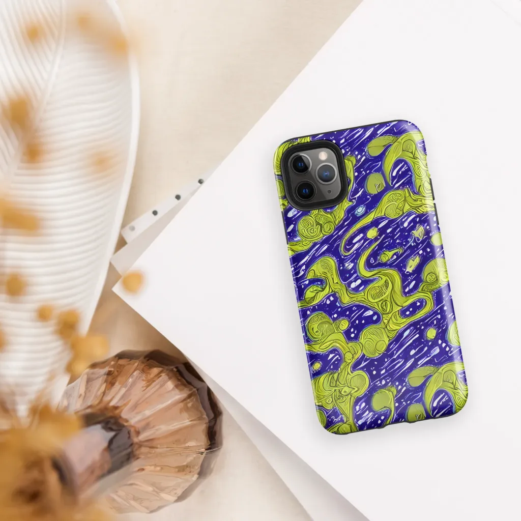 Lime Current on Tough Case for iPhone® — Front