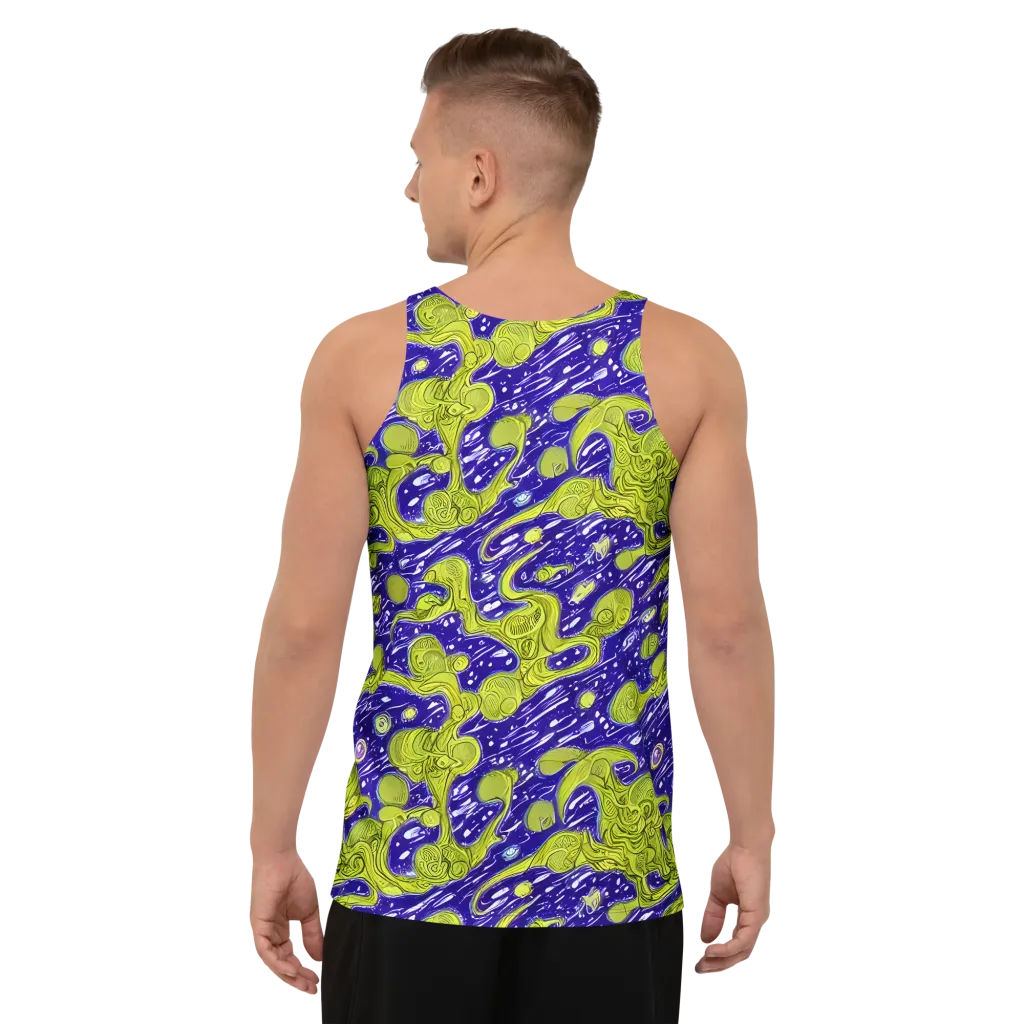 Lime Current on Men's Tank Top — Back