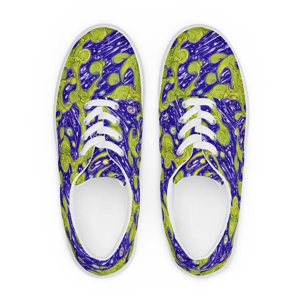 Lime Current on Men's Lace-Up Canvas Shoes — Front