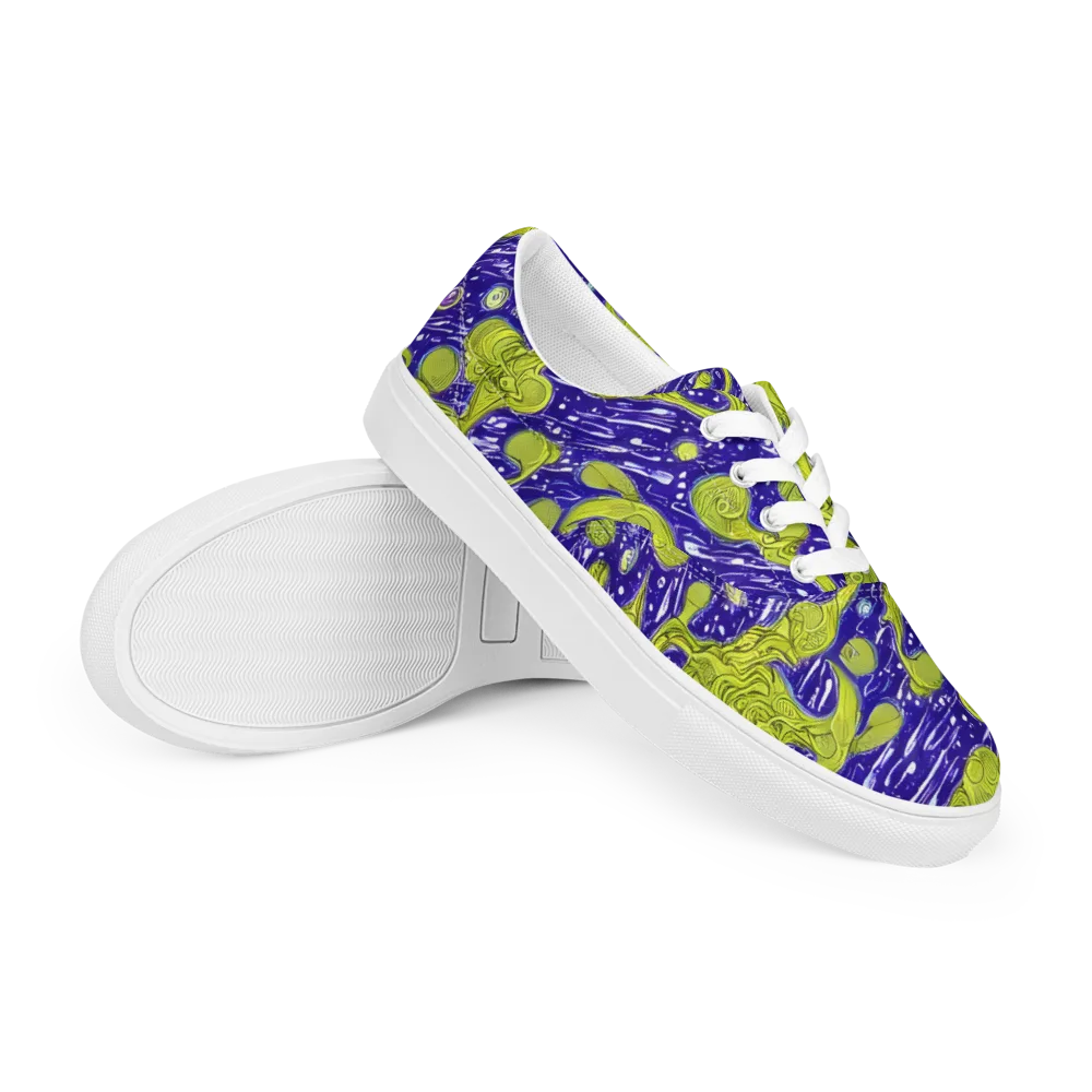 Lime Current on Men's Lace-Up Canvas Shoes — Right Front