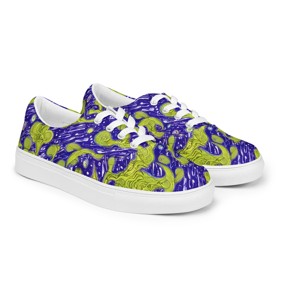 Lime Current on Men's Lace-Up Canvas Shoes — Right Front