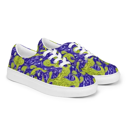 Lime Current on a Men's Lace-Up Canvas Shoes