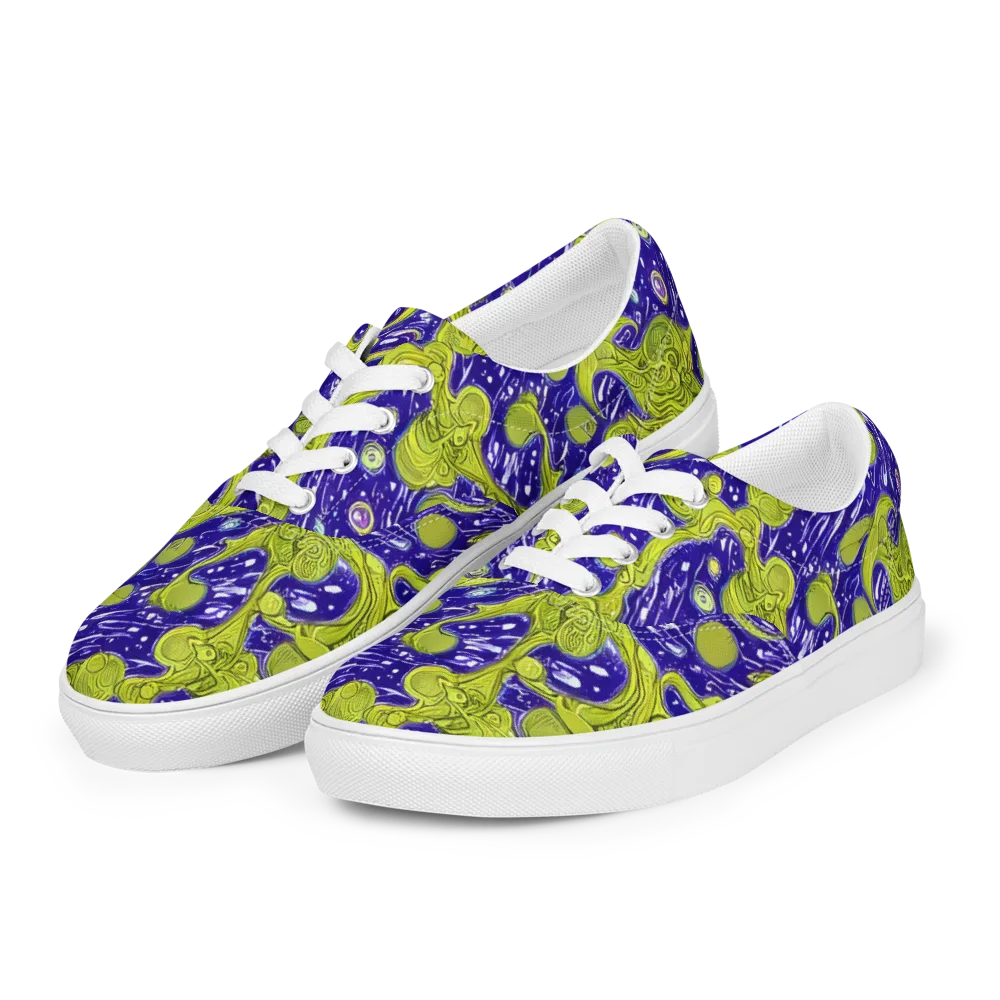 Lime Current on Men's Lace-Up Canvas Shoes — Left Front