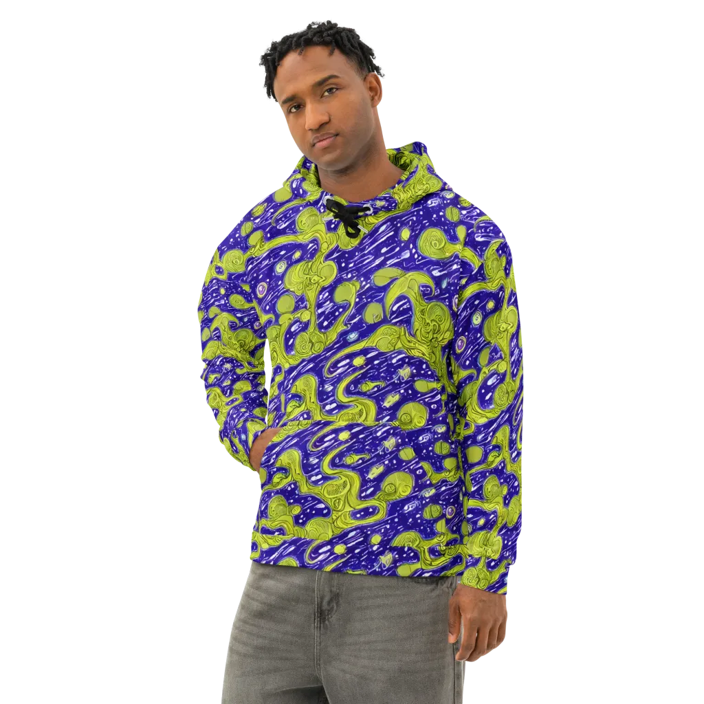 Lime Current on Cotton Hoodie — Left Front